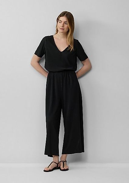 s.Oliver Overall Plissierter Jumpsuit mit Wide Leg und kurzen Ärmeln günstig online kaufen