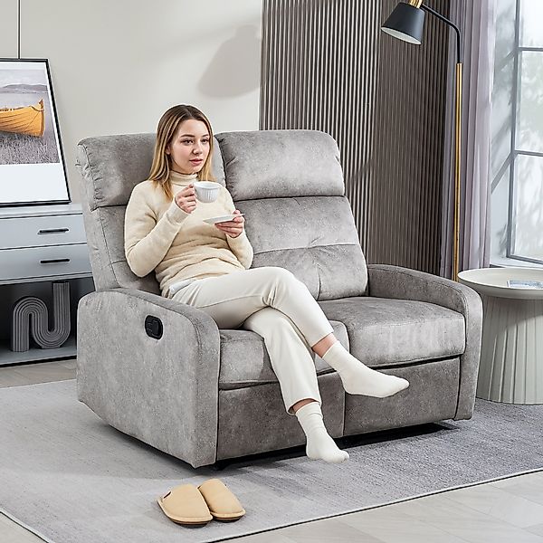 HOMCOM Fernsehsessel Relaxsessel mit Liegefunktion, 2 Sitzer Sofa TV-Sessel günstig online kaufen