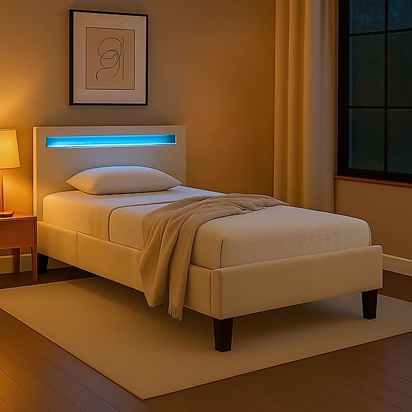 IDIMEX Polsterbett BAGO, Jugendbett mit LED günstig online kaufen