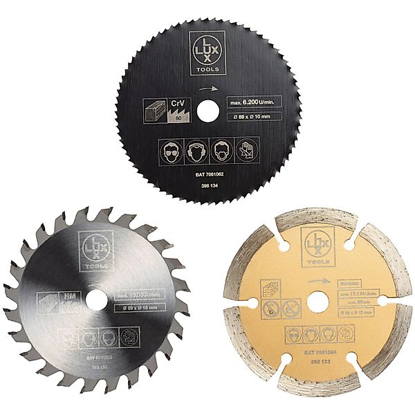 LUX-TOOLS Minikreissägeblatt-Set 85 mm 3-teilig günstig online kaufen