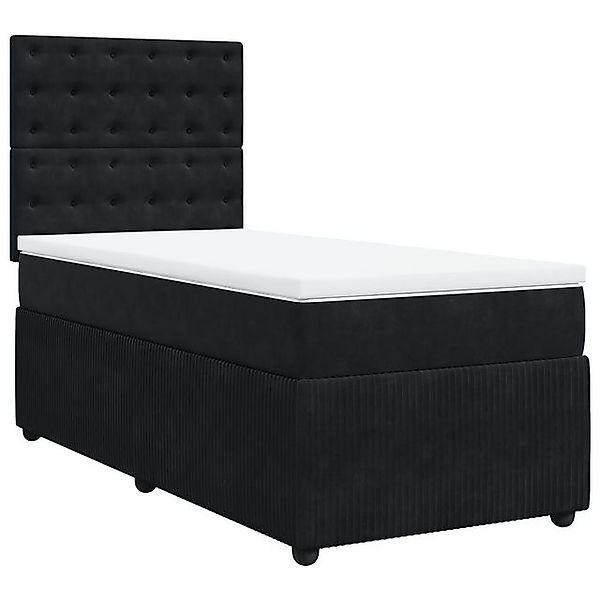 vidaXL Bett Boxspringbett mit Matratze Schwarz 90x190 cm Samt günstig online kaufen