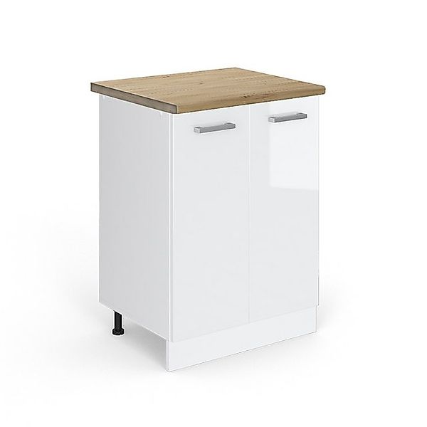 Vicco Küchenunterschrank R-Line Küchenkommode Weiß Hochglanz/Weiß 60 cm AP günstig online kaufen