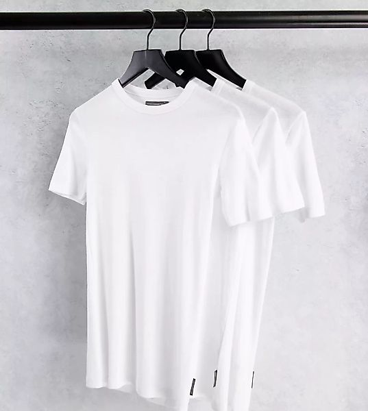 French Connection Tall – Lounge-T-Shirts in Weiß im 3er-Pack günstig online kaufen