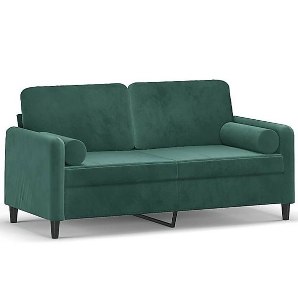 vidaXL Sofa, 2-Sitzer-Sofa mit Zierkissen Dunkelgrün 140 cm Samt günstig online kaufen