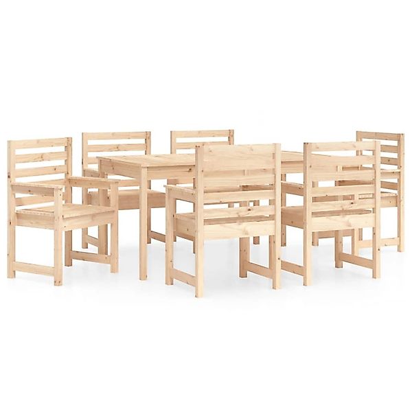 vidaXL 7-Tlg Garten-Essgruppe Massivholz Kiefer 3154713 günstig online kaufen