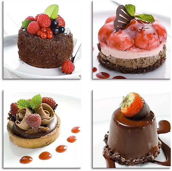 Artland Leinwandbild »Kuchen & Desserts«, Süßspeisen, (4 St.) günstig online kaufen