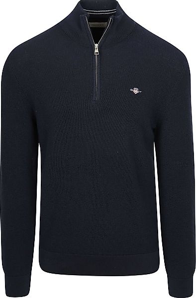 Gant Half Zip Pullover Micro Textured Navy - Größe 3XL günstig online kaufen