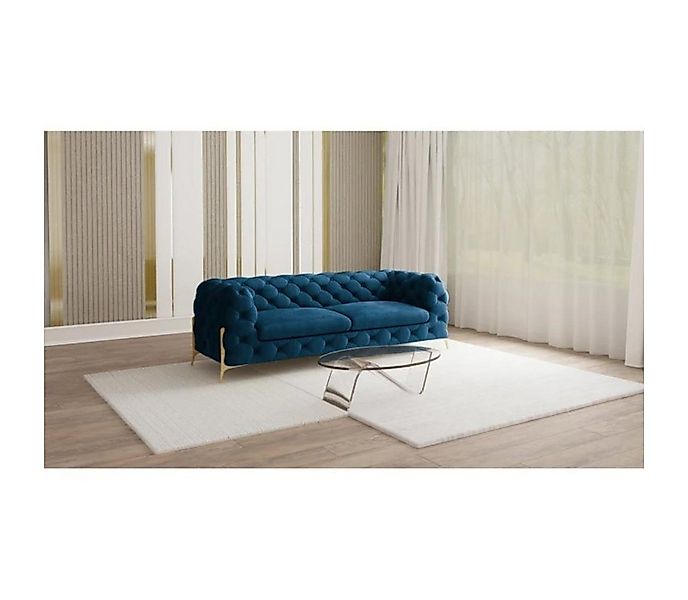 S-Style Möbel Chesterfield-Sofa Ashley Chesterfield Sofa mit Goldenen Metal günstig online kaufen
