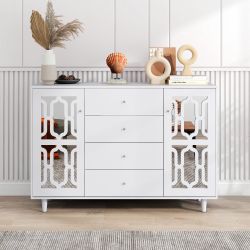 Merax Sideboard mit Spiegelelementen und geometrischem günstig online kaufen