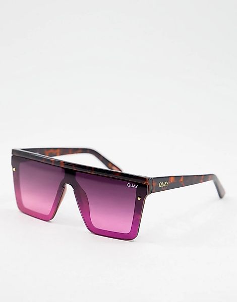 Quay – Oversize-Sonnenbrille in Lila-Braun günstig online kaufen