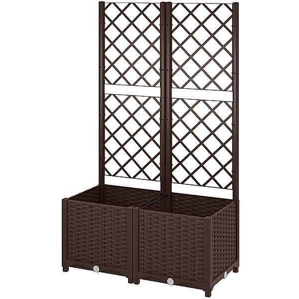Outsunny Blumenkasten mit Gitter, erhöhtes Gartenbeet, Outdoor-Blumenkasten günstig online kaufen