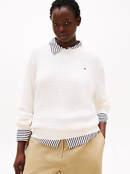 Tommy Hilfiger Curve Strickpullover CRV CO CABLE FINE GG C-NK LS SWT in gro günstig online kaufen