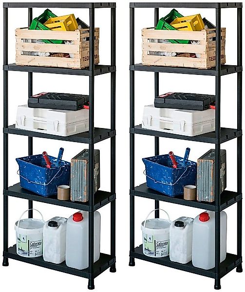 ONDIS24 Steckregal, Set 2-tlg., je 5 Böden, Kunststoff günstig online kaufen