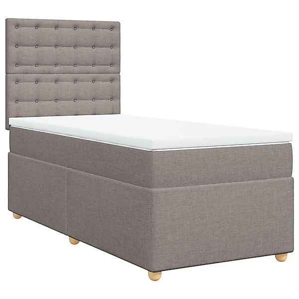 vidaXL Boxspringbett mit Matratze Taupe 90x200 cm Stoff 3291181 günstig online kaufen