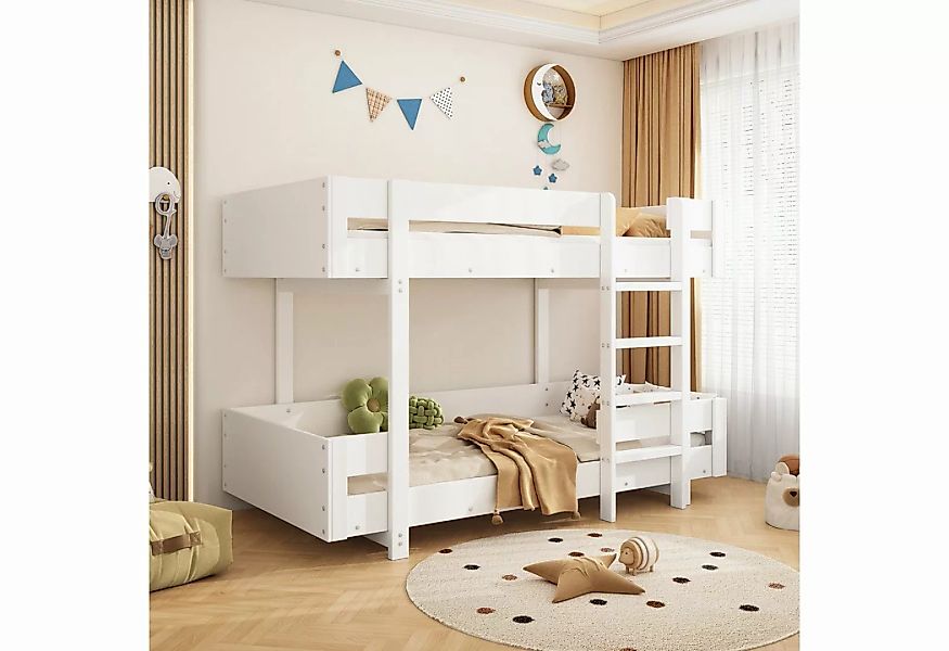 Celya Etagenbett Kinderbett Doppelbett 90x200cm, mit Treppe, Weiß günstig online kaufen