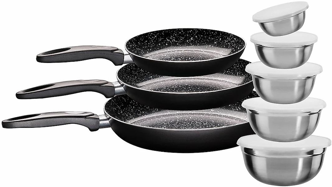 KING Pfannen-Set "Küchenstart" Aluminium Set, 3 Pfannen, 5 Schüsseln, 8 Stk günstig online kaufen