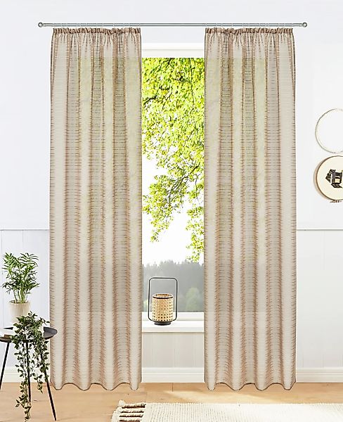 Bruno Banani Gardine "Linus" Kräuselband 1 Stk. tlg. 1 Schal, eingewebte Qu günstig online kaufen