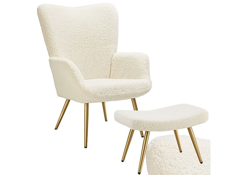 tectake Relaxsessel Sessel Hygge gepolstert inklusive Beistellhocker, Belas günstig online kaufen