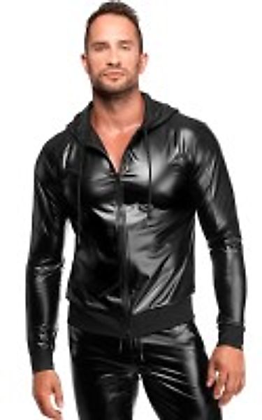 Powerwetlook Jacke mit Reißverschluss – Schwarz günstig online kaufen