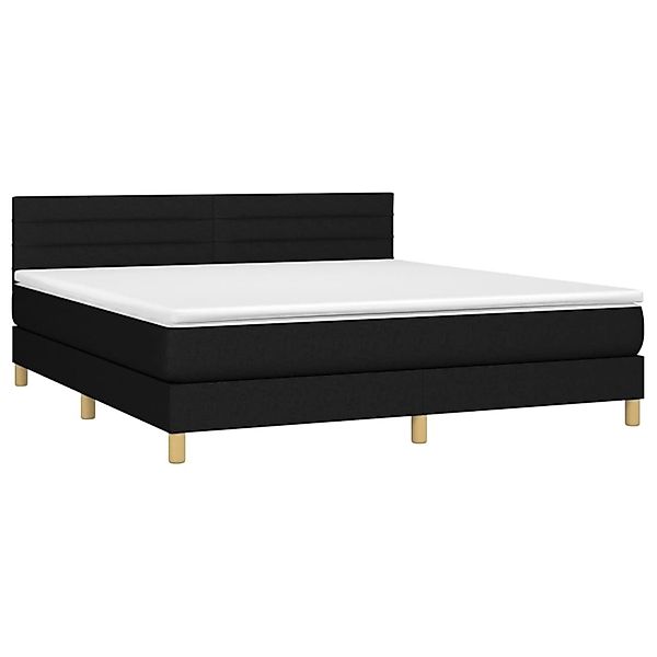 vidaXL Boxspringbett mit Matratze & LED Schwarz 180x200 cm Stoff 3133815 günstig online kaufen