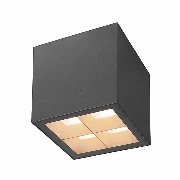 LED Deckenleuchte S-Cube in Anthrazit 4x 3,75W 1000lm IP65 günstig online kaufen