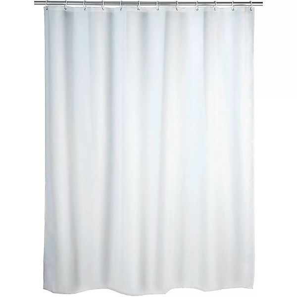 WENKO Duschvorhang Uni Weiß, Textil (Polyester), 180 x 200 cm, waschbar wei günstig online kaufen