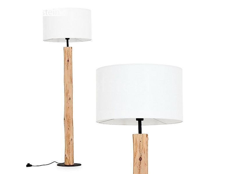 hofstein Stehlampe Stehlampe aus Holz/MetallStoff in Natur/Schwarz/Weiß, oh günstig online kaufen