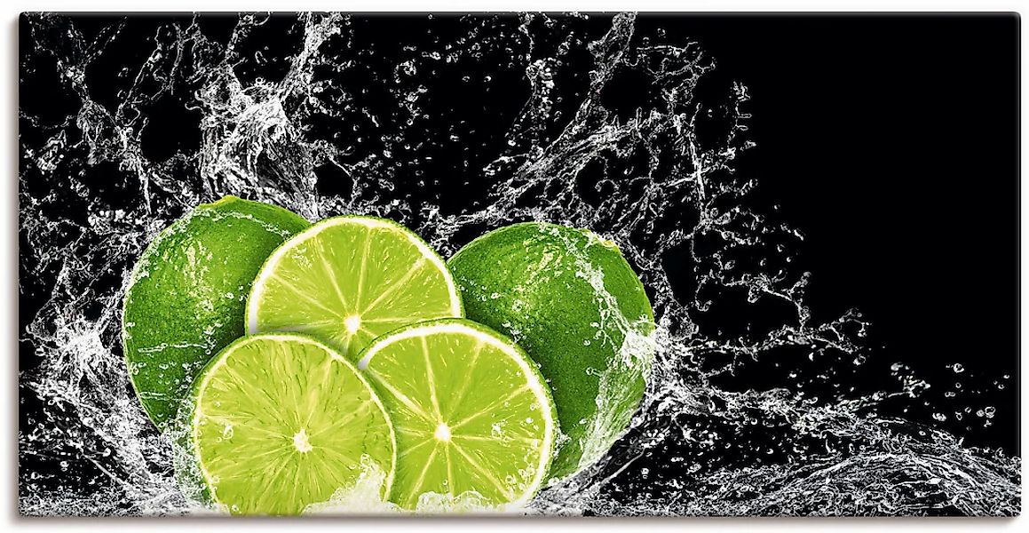 Artland Wandbild "Limone mit Spritzwasser" Obst Bilder 1 Stk. tlg. als Lein günstig online kaufen