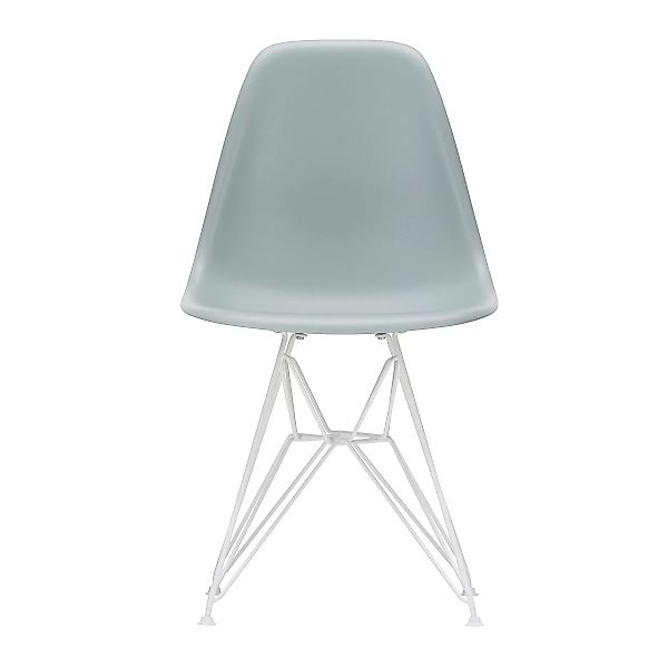 Vitra - Eames Plastic Side Chair DSR Gestell weiß - hellgrau/Sitzschale Pol günstig online kaufen
