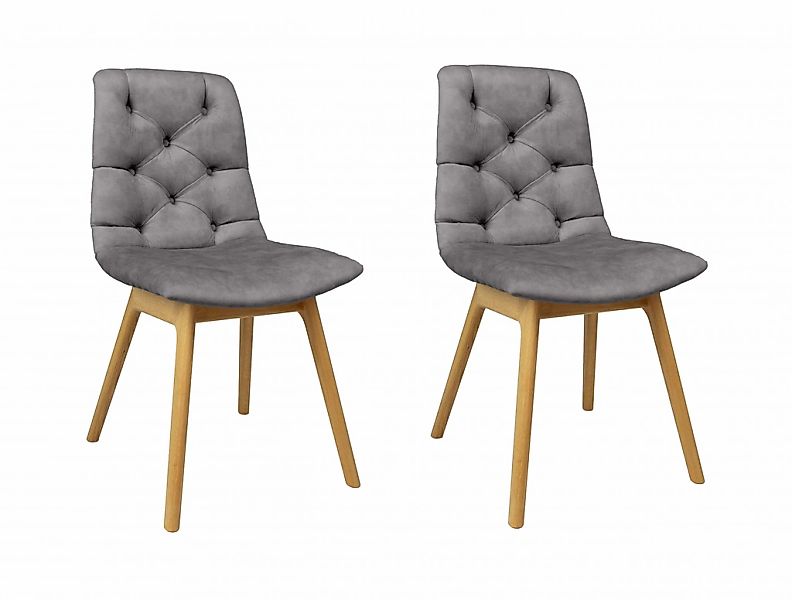 andas 4-Fußstuhl "Ramon", (Set), 2 St., Samt, mit Massivholzbeinen, verschi günstig online kaufen