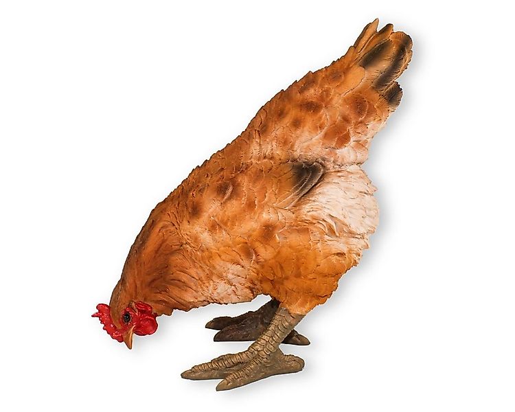 colourliving Tierfigur Gartendeko Huhn Figur Braun 35cm Pickend Deko Huhn, günstig online kaufen