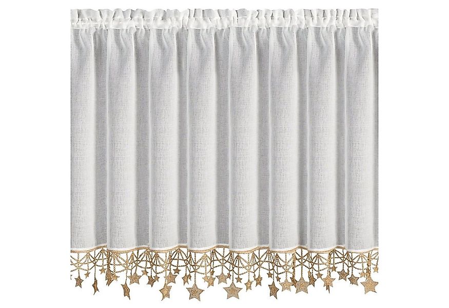 Eurofirany Scheibengardine Kurzgardine mit Weihnachtsmotiv, Stangendurchzug günstig online kaufen