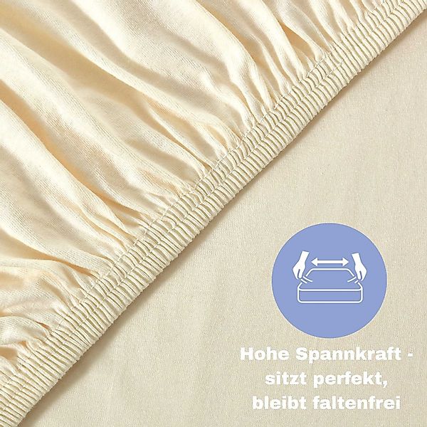 leevitex® Spannbettlaken Spannbettlaken Naturweiß / Creme günstig online kaufen