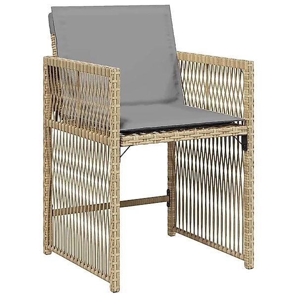 vidaXL Gartenstühle mit Kissen 4 Stk Beigemischung Poly Rattan 365040 günstig online kaufen