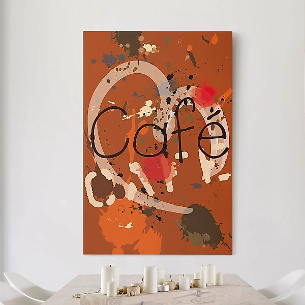 Leinwandbild Küchenspruch - Hochformat Café 2 günstig online kaufen