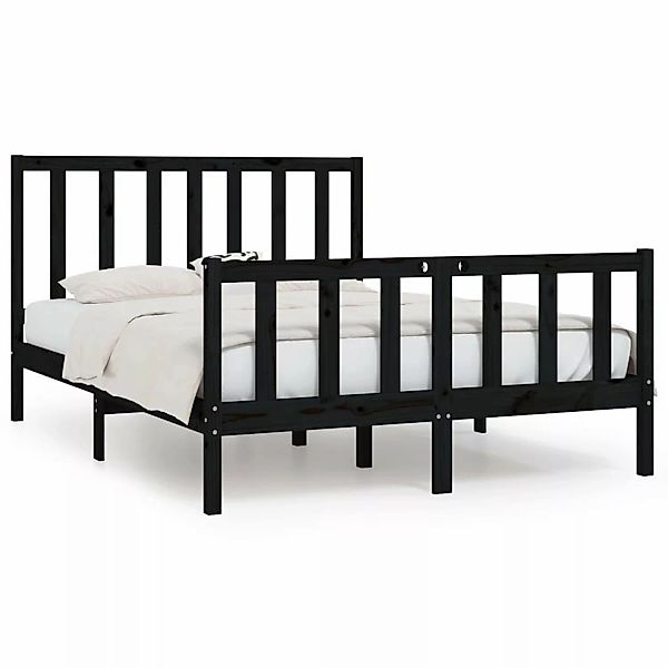 Vidaxl Massivholzbett Schwarz 140x190 Cm günstig online kaufen