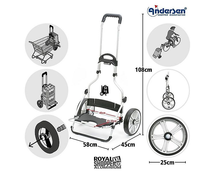 Andersen Einkaufstrolley Andersen Royal Shopper XXL Loke braun, 61 l günstig online kaufen