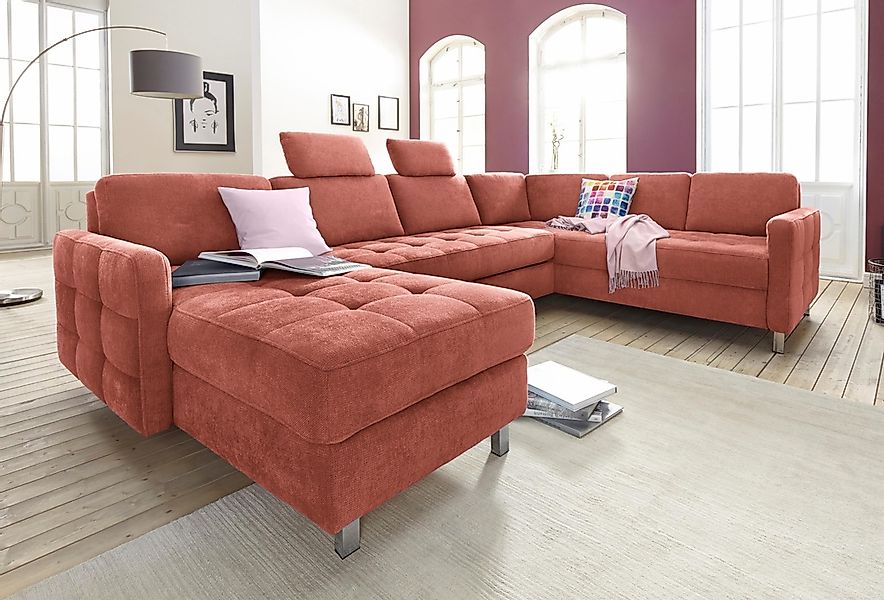 sit&more Wohnlandschaft "Pablo U-Form" wahlweise mit Bettfunktion und Bettk günstig online kaufen