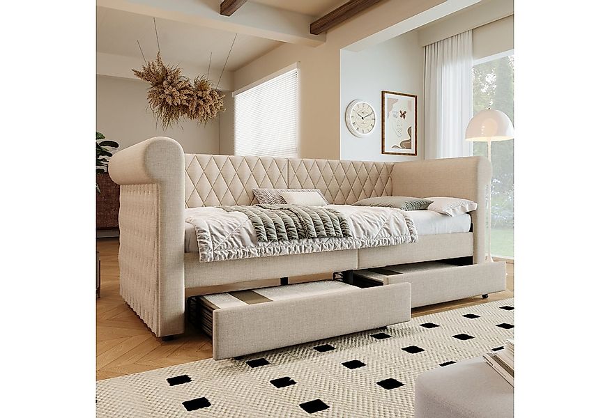 Merax Daybett (1 tlg), Schlafsofa Tagesbett 90x200cm mit 2 Schubladen & Lat günstig online kaufen