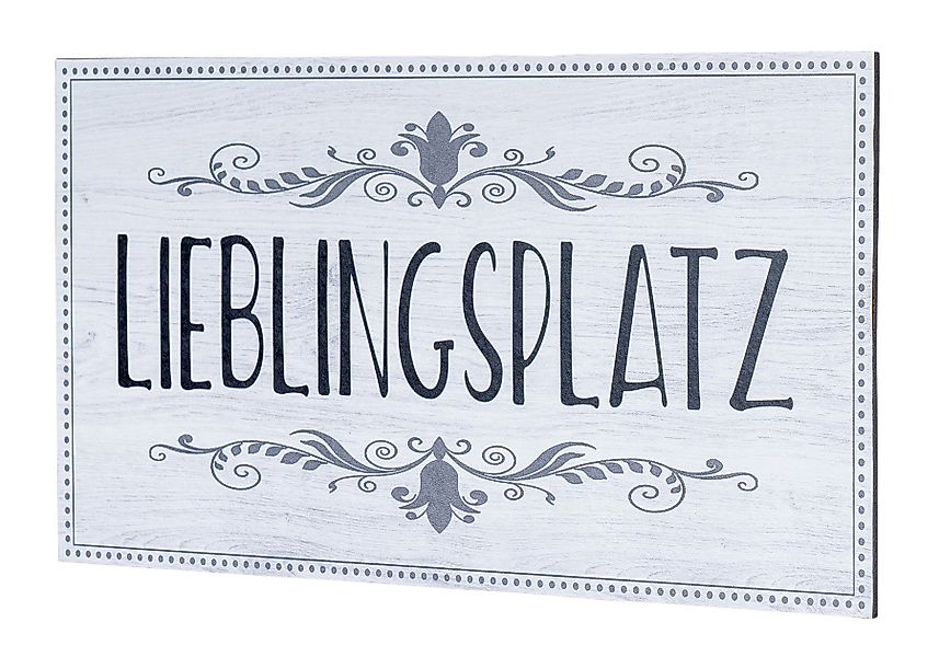 Levandeo® Wandbild, Wandbild 40x20cm Lieblingsplatz Spruch günstig online kaufen