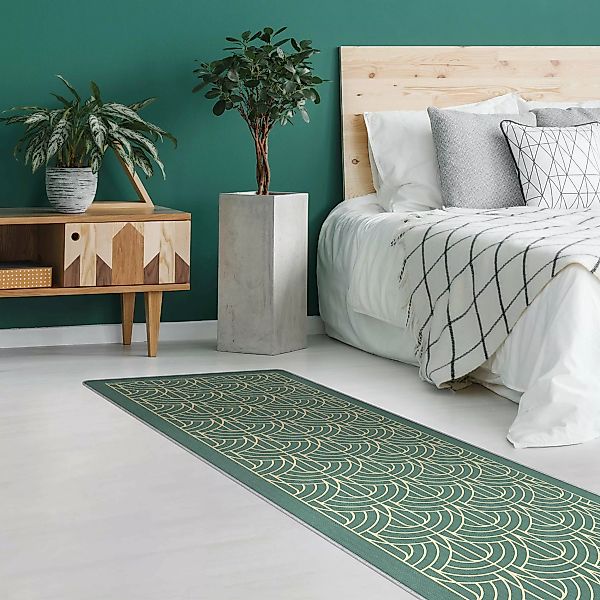 Teppich Art Deco Vorhang Muster mit Rahmen günstig online kaufen