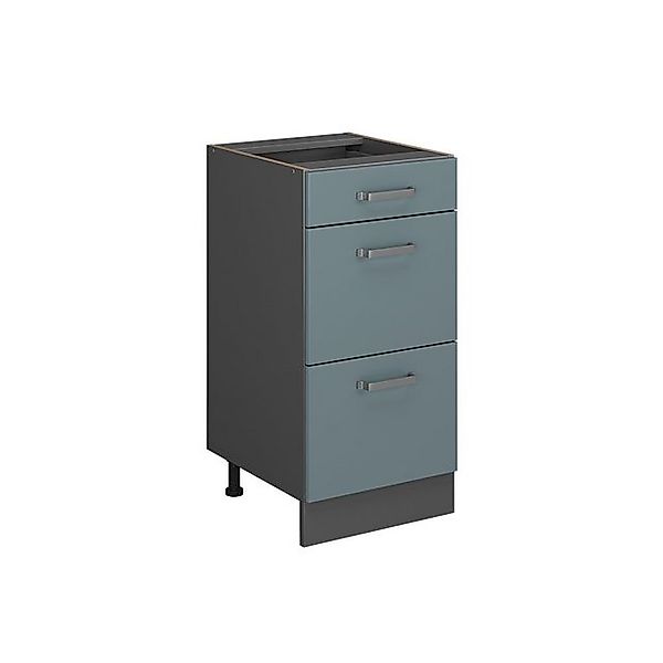 Vicco Küchenunterschrank R-Line Blau-Grau/Anthrazit 40 cm mit Schubladen oh günstig online kaufen
