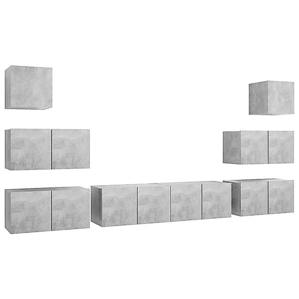 VidaXL 8-tlg. TV-Schrank-Set Betongrau Holzwerkstoff  Modell 2 günstig online kaufen