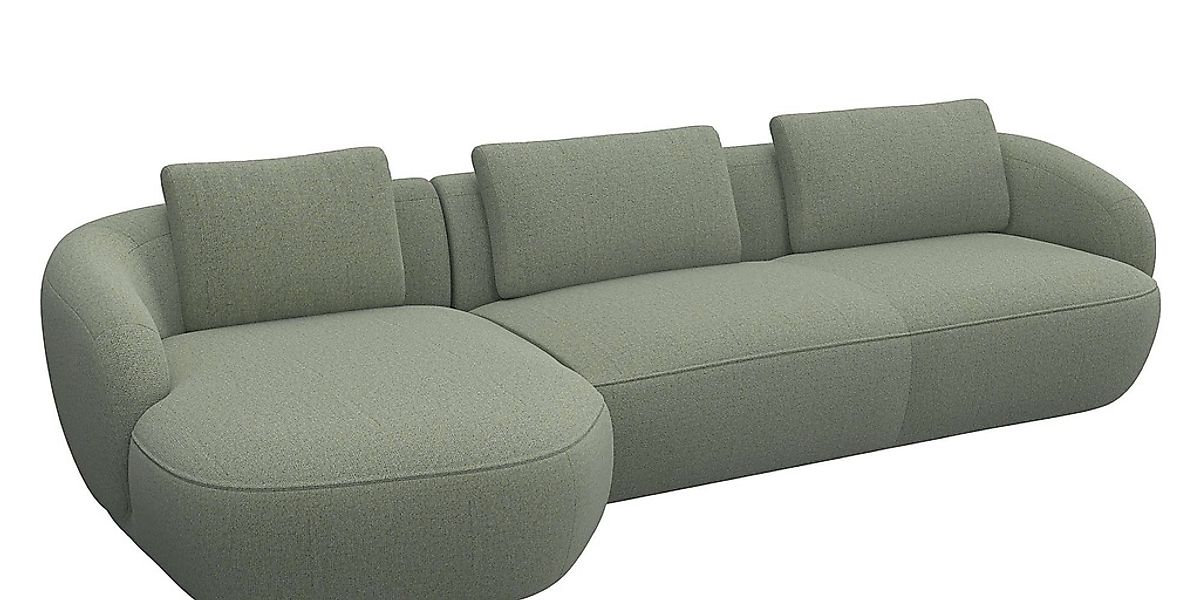 FLEXLUX Wohnlandschaft »Torino, rund, L-Form, Sofa-Ecke mit Recamiere, Long günstig online kaufen