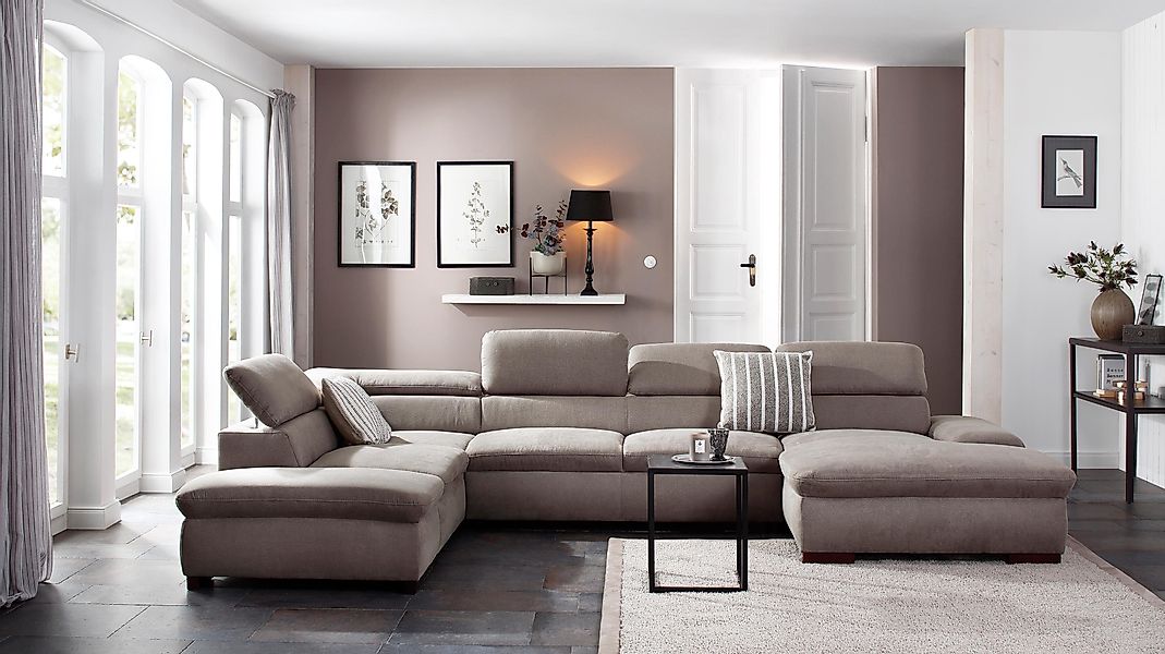 Home affaire Wohnlandschaft Alberto U-Form, mit günstig online kaufen