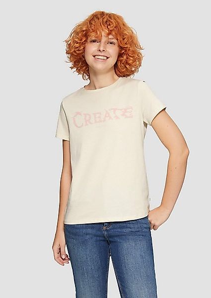 QS Kurzarmshirt T-Shirt mit Frontprint Artwork günstig online kaufen