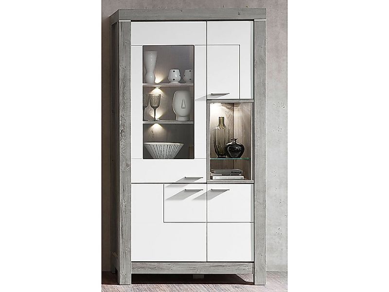 WOHN CONCEPT Premium Möbel Vitrine 100 x 200 x 42 cm (B/H/T) günstig online kaufen