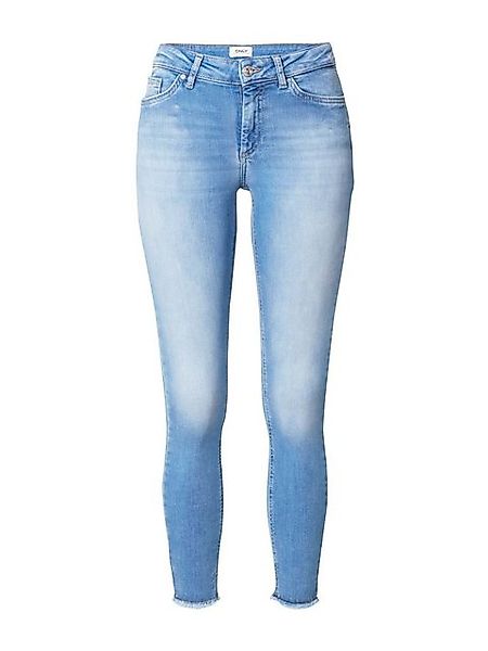 Only Damen Jeans ONLBLUSH LIFE MID SK ANK RAW REA155 - Skinny Fit - Blau - günstig online kaufen