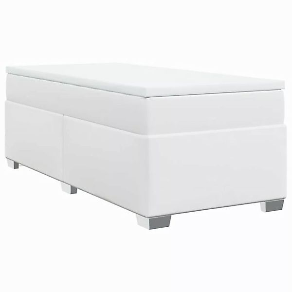 vidaXL Boxspringbett, Boxspringbett mit Matratze Weiß 90x200 cm Kunstleder günstig online kaufen