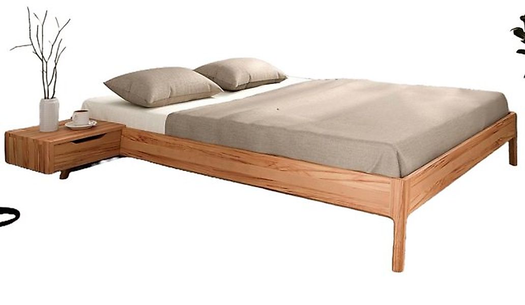 Natur24 Bett Bett Swig 3 Kernbuche massiv 180x200 cm ohne Kopfteil mit Holz günstig online kaufen